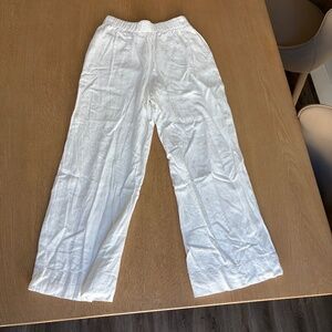 Abercrombie White Linen Pants Small